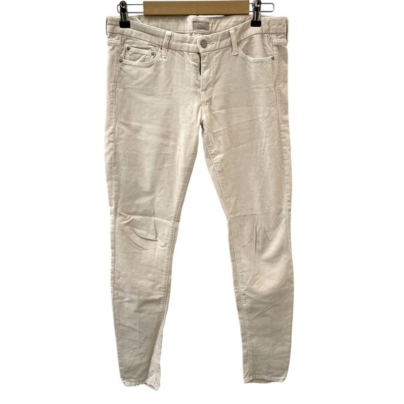 Mother The Looker Dye Shadow Play Grey Corduroy Skinny PantsBeige Womens 29